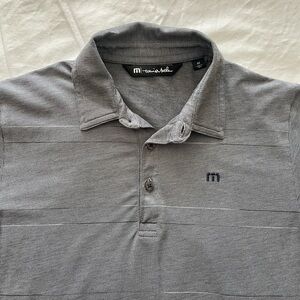 Travis Mathew Charcoal Polo Shirt with embroidered logo (boys medium)